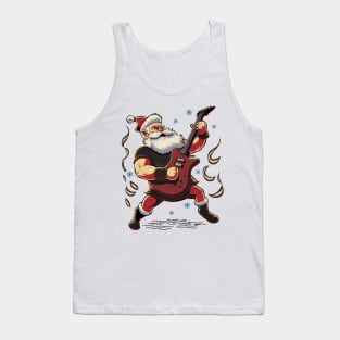 Christmas Guitar Gift Santa Claus Guitarist Funny Guitar Tank Top